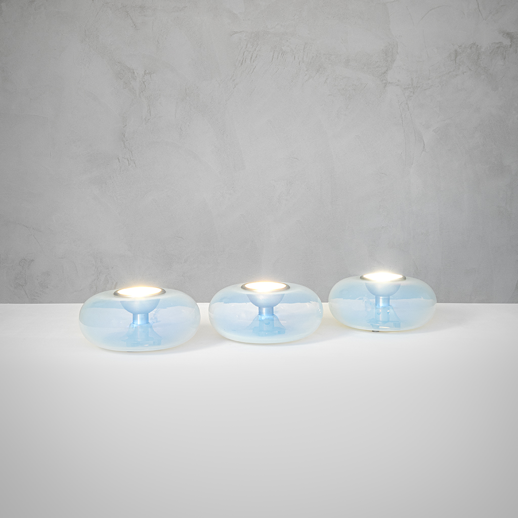 Set di tre lampade da tavolo Leucos in vetro di Murano