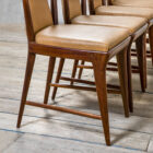 Set di 10 sedie da pranzo di Osvaldo Borsani in legno e skai per ABV