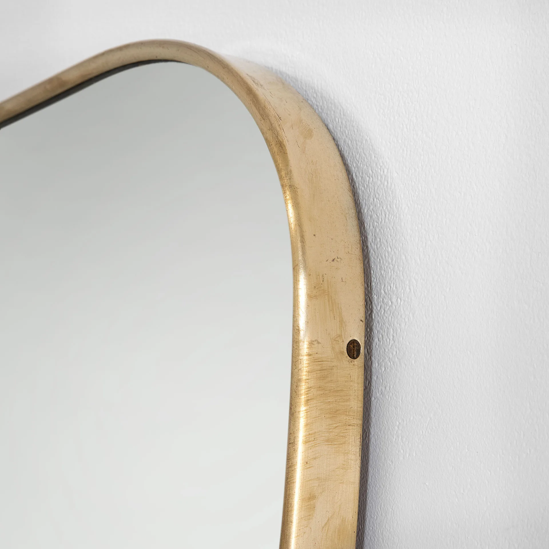 VENDUTO - Specchio con cornice in ottone di Gio Ponti per Fontana Arte