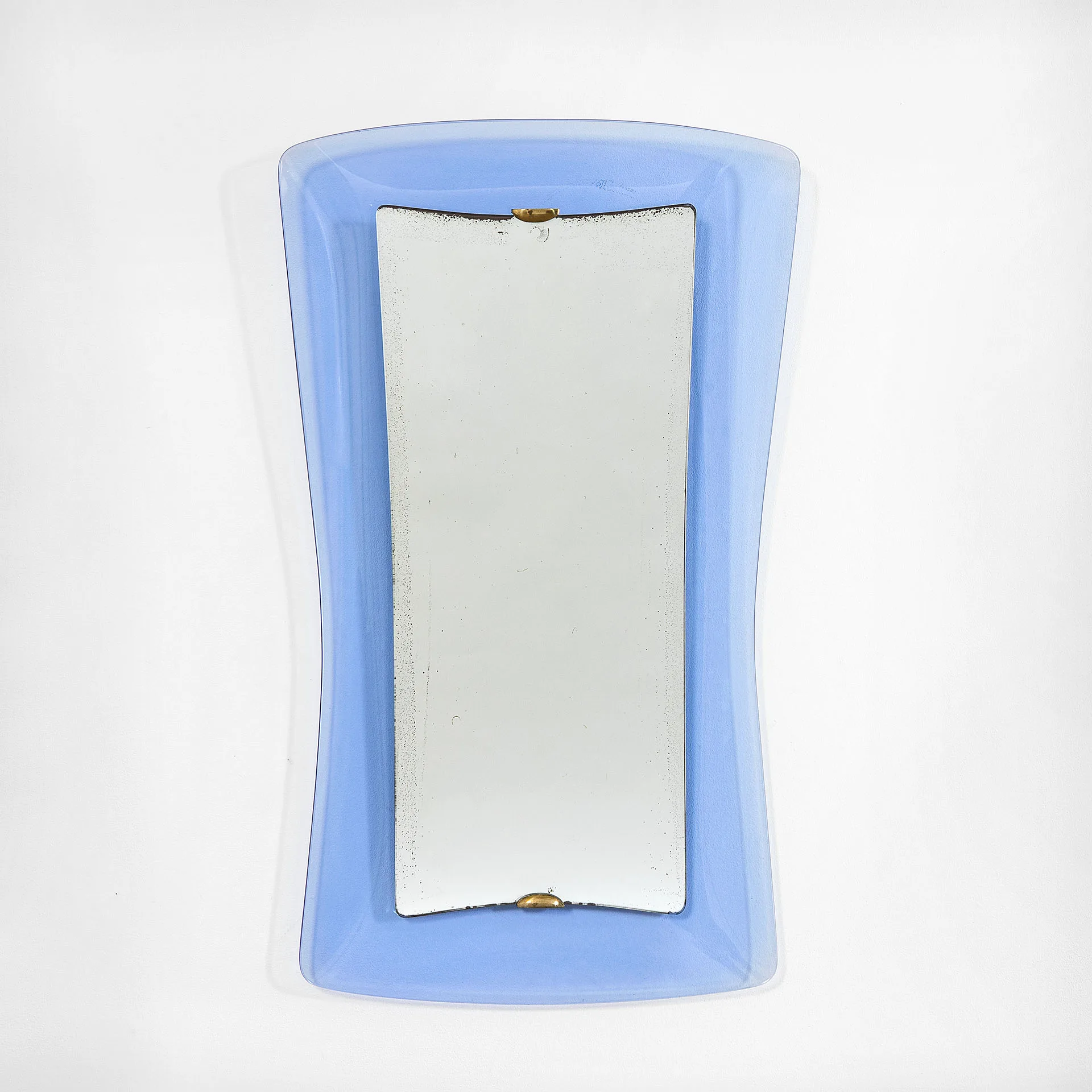 VENDUTO - Specchio da muro di Max Ingrand per Fontana Arte con cornice in vetro colorato