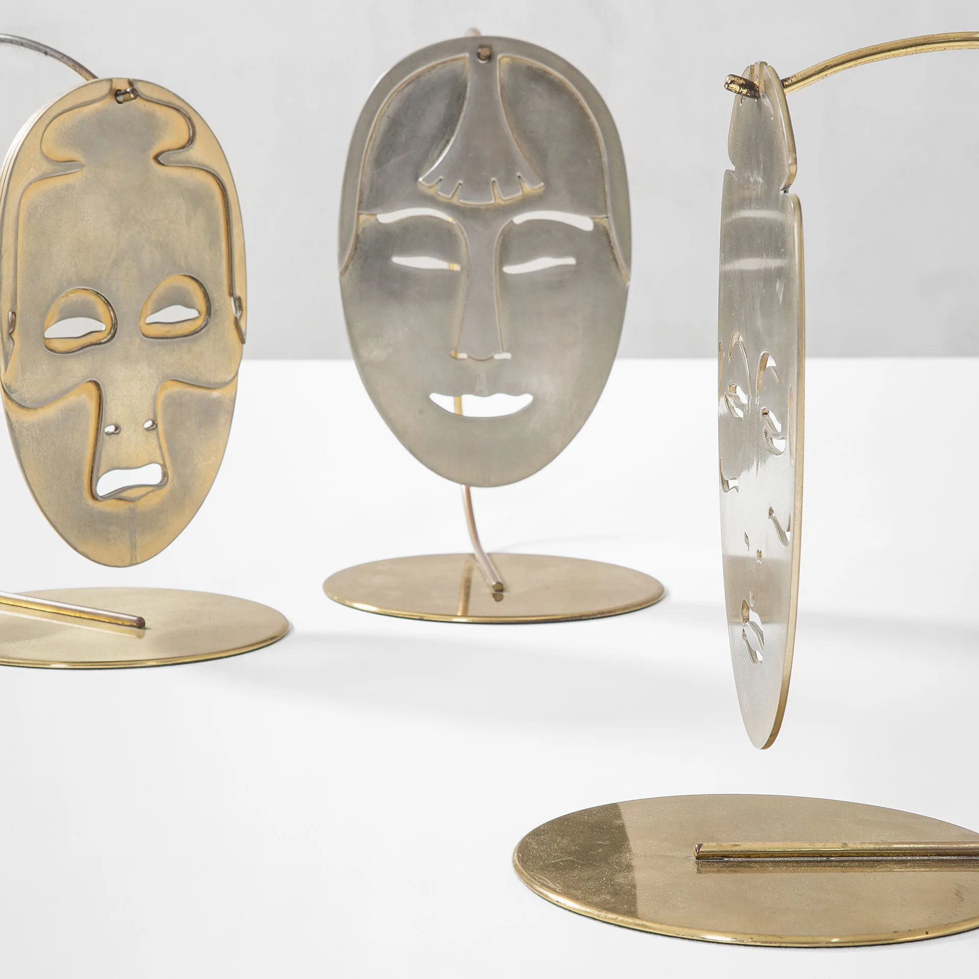 Trittico "Le maschere d'oro" di Lidia Selva per Atelier Luciano Frigerio