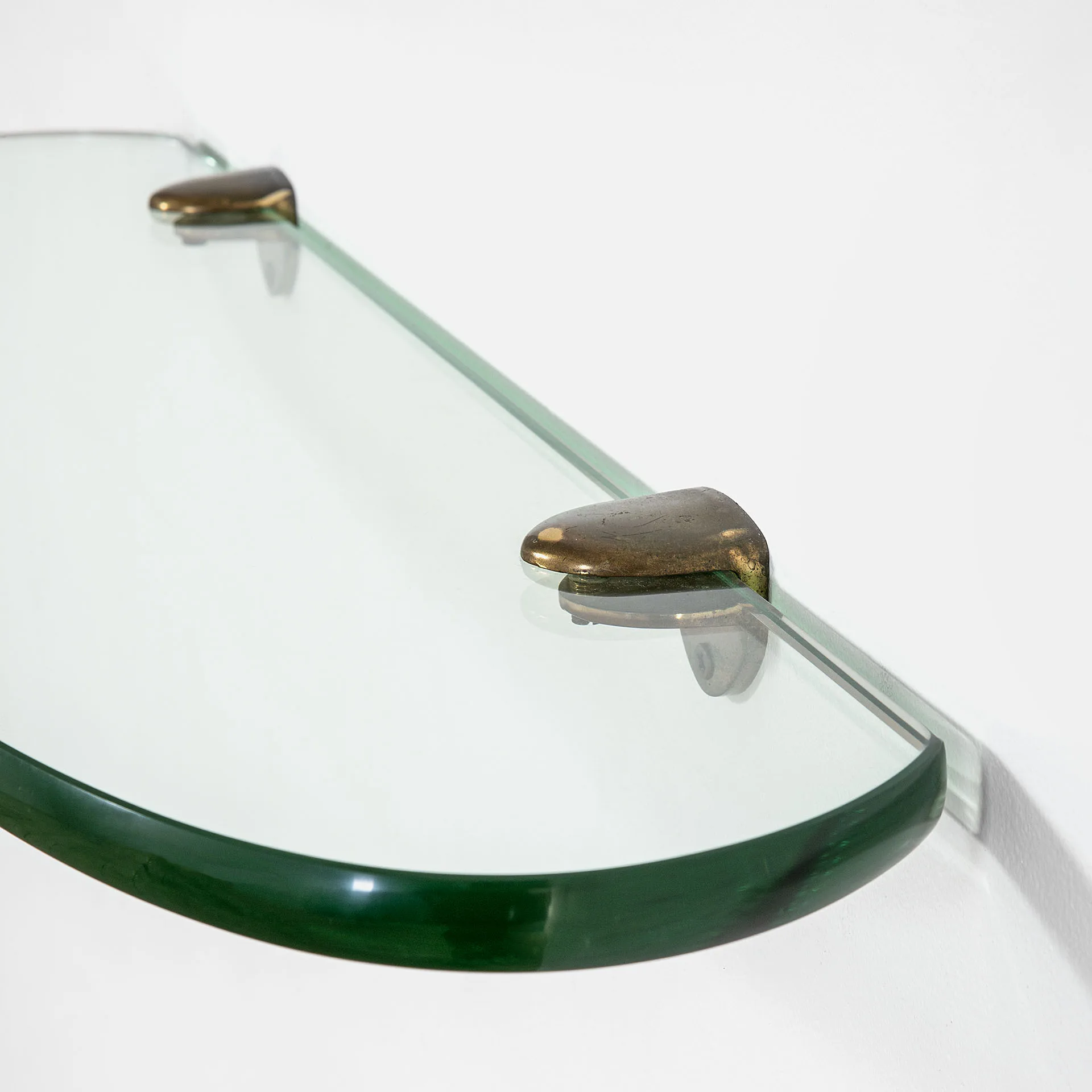 VENDUTO - Consolle pensile in cristallo e ottone di Max Ingrand per Fontana Arte