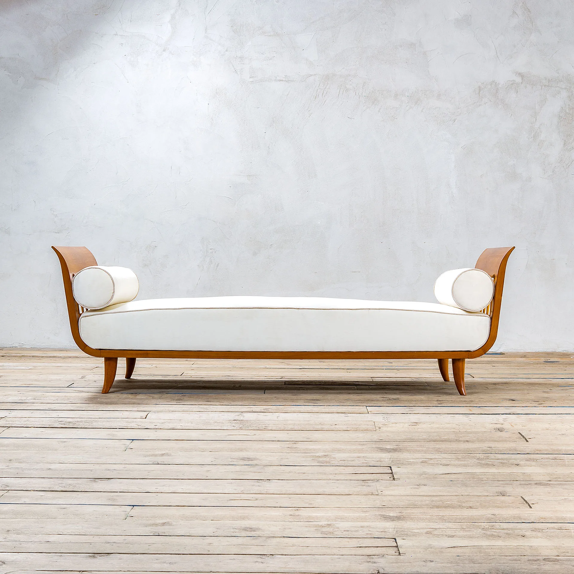 Daybed in legno con materasso di Paolo Buffa per Lietti - bianco