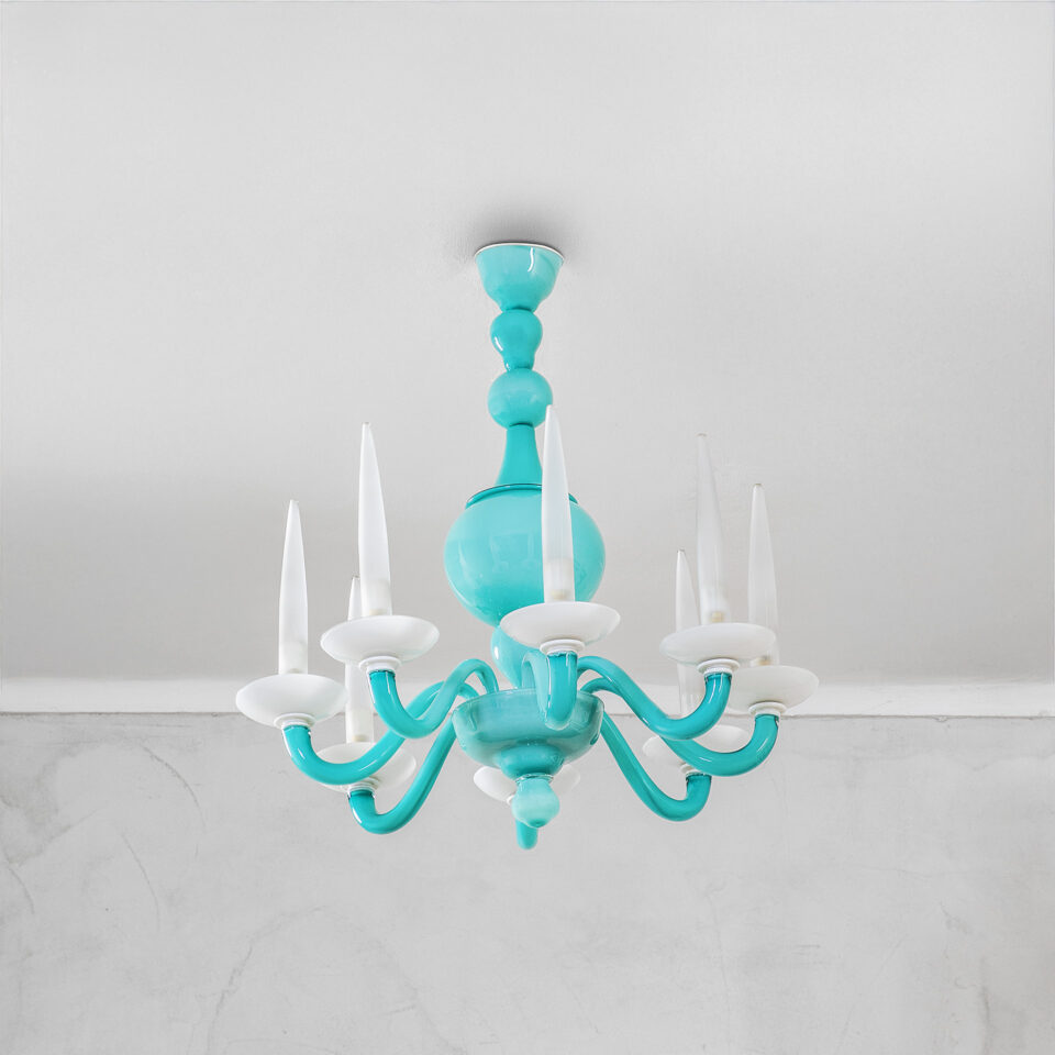 Lampadario mod. 5523 di Gio Ponti per Venini
