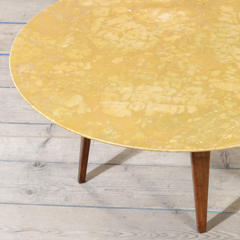 Tavolino in legno e marmo di Gio Ponti