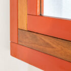 Specchio con cornice in legno di Ettore Sottsass per Poltrona