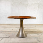Tavolo basso in bronzo e legno di Angelo Mangiarotti