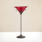 Vaso in vetro con piedistallo in ferro di Umberto Bellotto