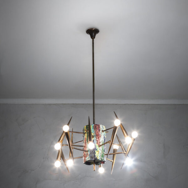 Lampada a sospensione di Leoncillo Leonardi