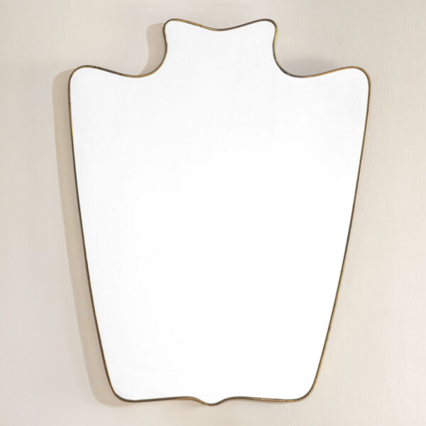 Specchio da parete con cornice in ottone