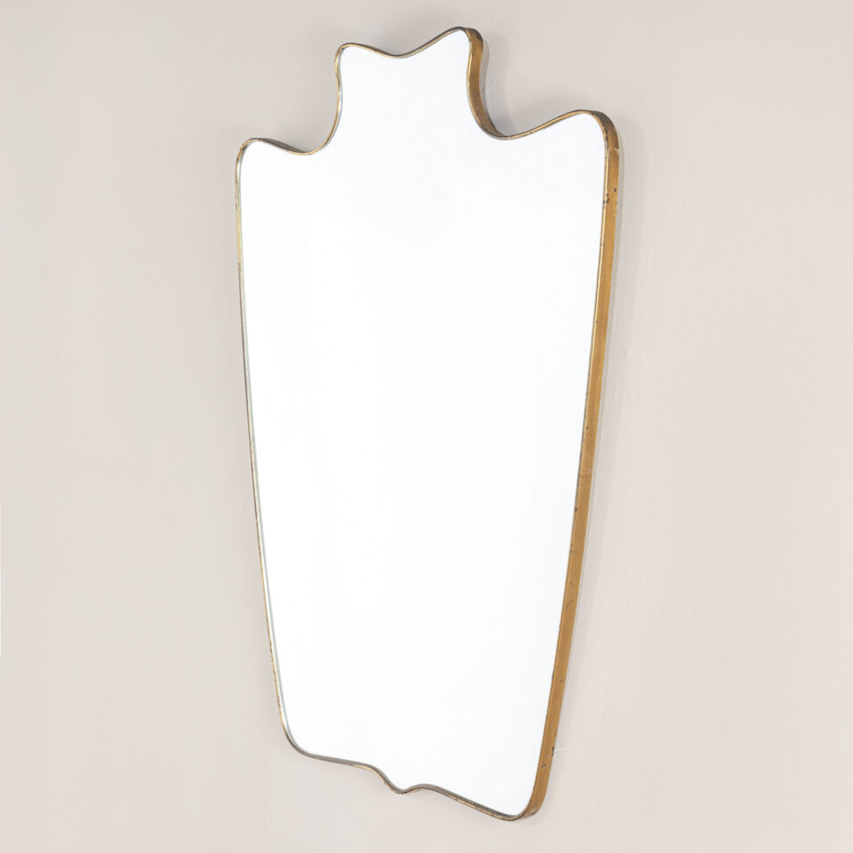 Specchio da parete con cornice in ottone