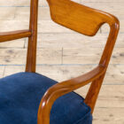 Coppia di poltrone in legno e tessuto di Gio Ponti
